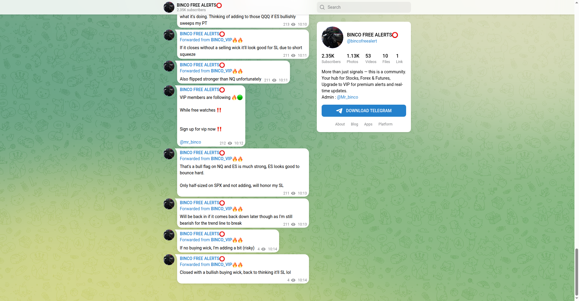 BINCO FREE ALERTS Telegram