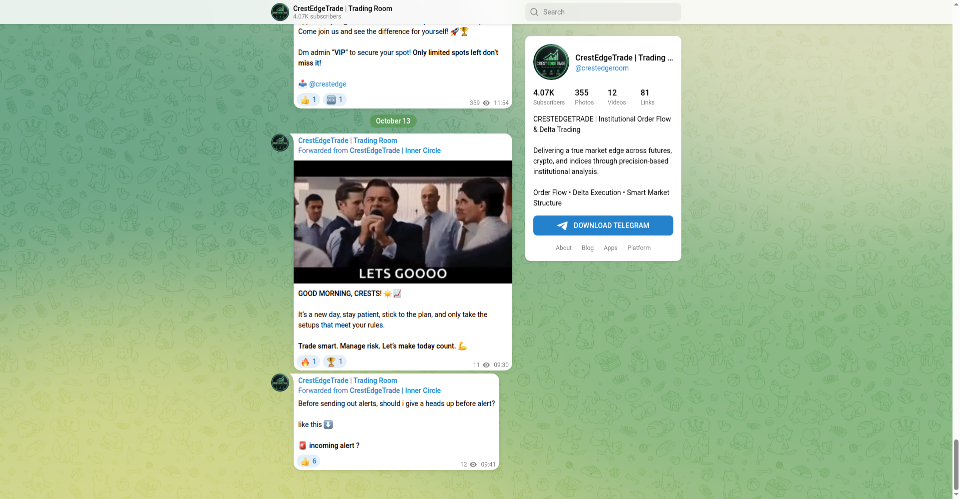 CrestEdgeTrade Trading Room Telegram